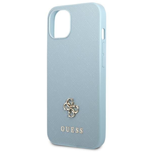 Guess Guess iPhone 13 mini Skal Saffiano Small Metall Logo - Blå
