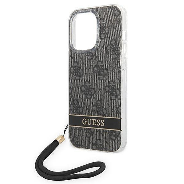 Guess GUESS iPhone 14 Pro Skal Print Strap - Svart