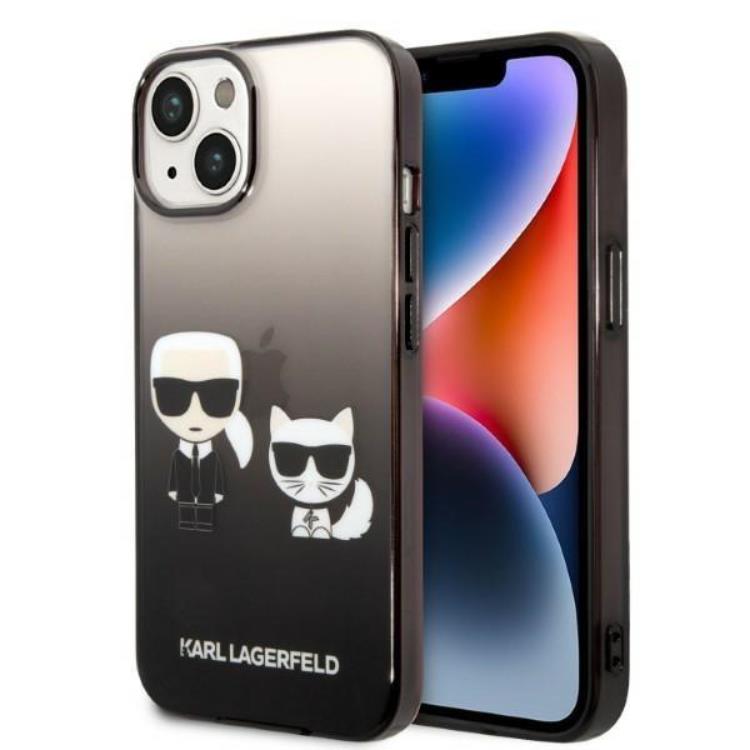 KARL LAGERFELD Karl Lagerfeld iPhone 14 Skal Gradient Ikonik Karl & Choupette - Svart