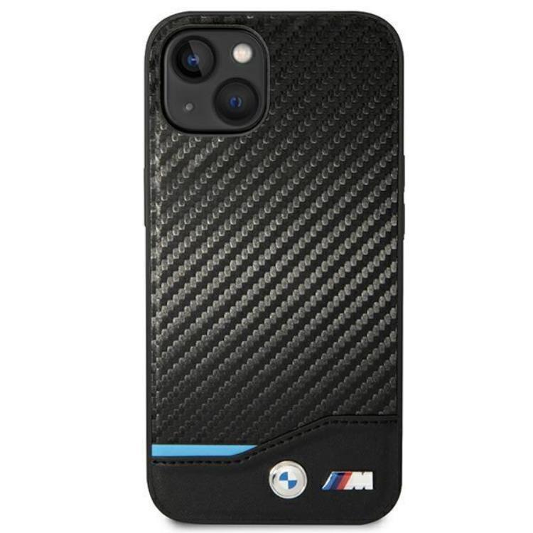 BMW BMW iPhone 14 Skal Läder Carbon - Svart