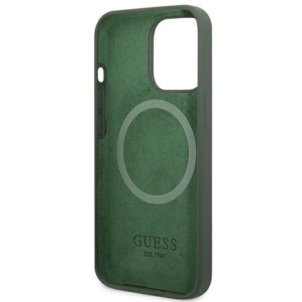 Guess Guess iPhone 13 Pro Skal MagSafe Silicone Logo Plate - Khaki