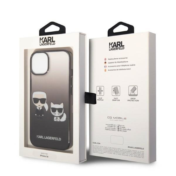 KARL LAGERFELD Karl Lagerfeld iPhone 14 Plus Skal Gradient Ikonik Karl & Choupette - Svart