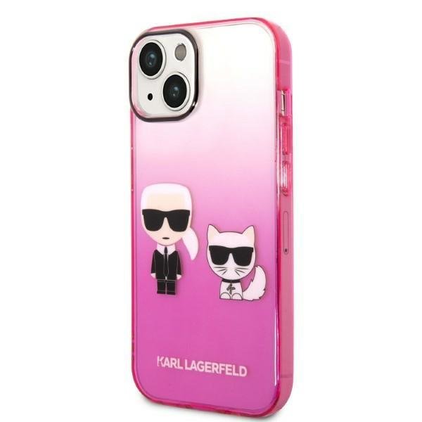 KARL LAGERFELD Karl Lagerfeld iPhone 14 Plus Skal Gradient Ikonik Karl & Choupette - Rosa