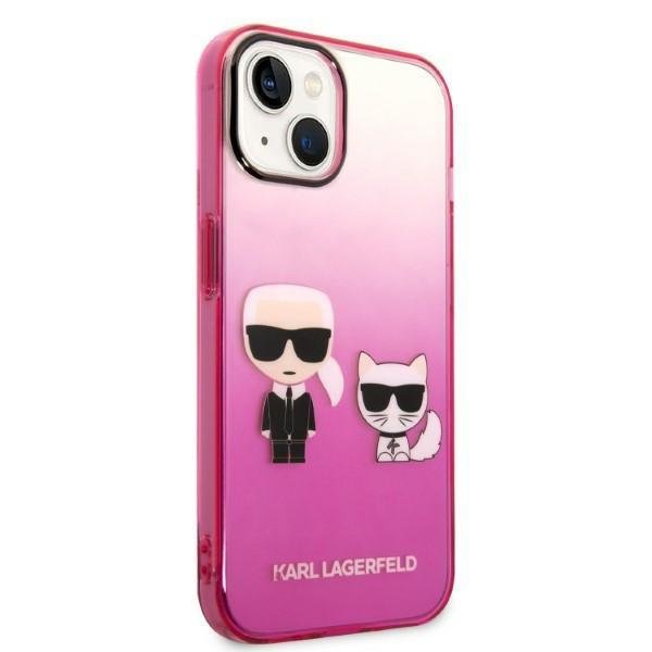 KARL LAGERFELD Karl Lagerfeld iPhone 14 Plus Skal Gradient Ikonik Karl & Choupette - Rosa