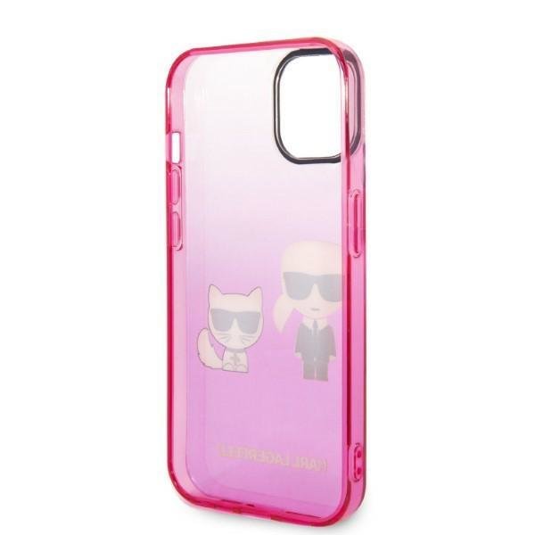 KARL LAGERFELD Karl Lagerfeld iPhone 14 Plus Skal Gradient Ikonik Karl & Choupette - Rosa