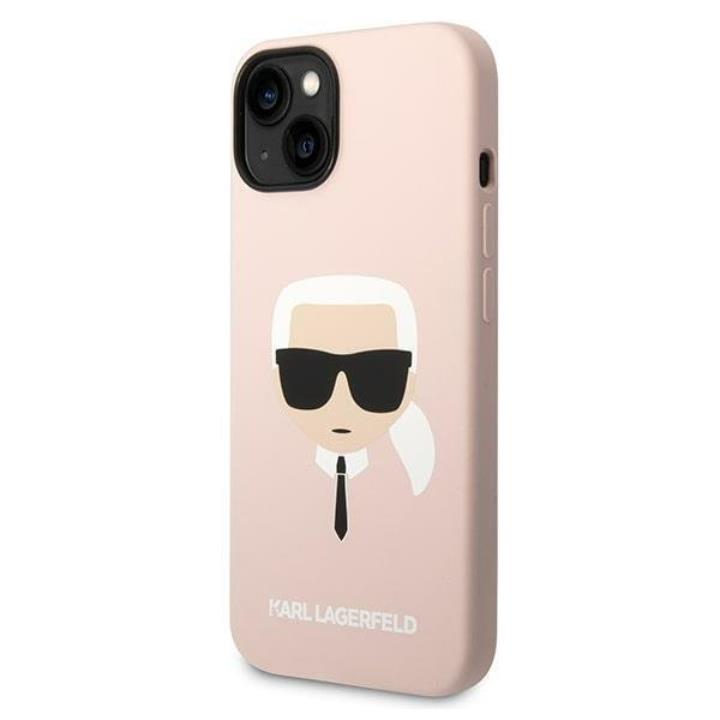 KARL LAGERFELD Karl Lagerfeld iPhone 14 Plus Skal Czarny Silicone Karl`s Head - Rosa