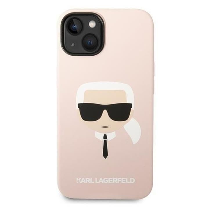 KARL LAGERFELD Karl Lagerfeld iPhone 14 Plus Skal Czarny Silicone Karl`s Head - Rosa