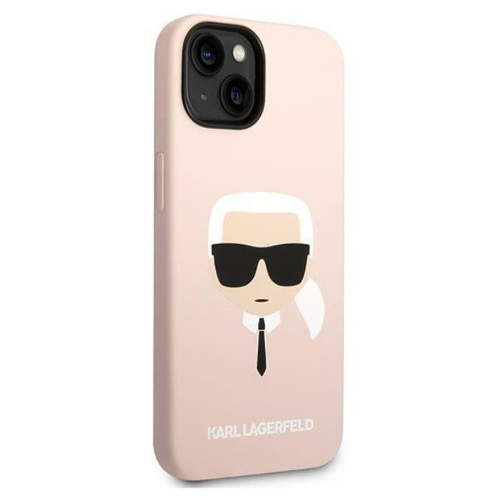 KARL LAGERFELD Karl Lagerfeld iPhone 14 Plus Skal Czarny Silicone Karl`s Head - Rosa