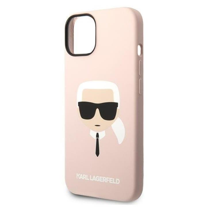 KARL LAGERFELD Karl Lagerfeld iPhone 14 Plus Skal Czarny Silicone Karl`s Head - Rosa