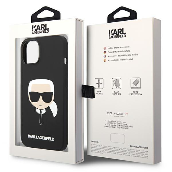 KARL LAGERFELD Karl Lagerfeld iPhone 14 Plus Skal Czarny Silicone Karl`s Head - Svart