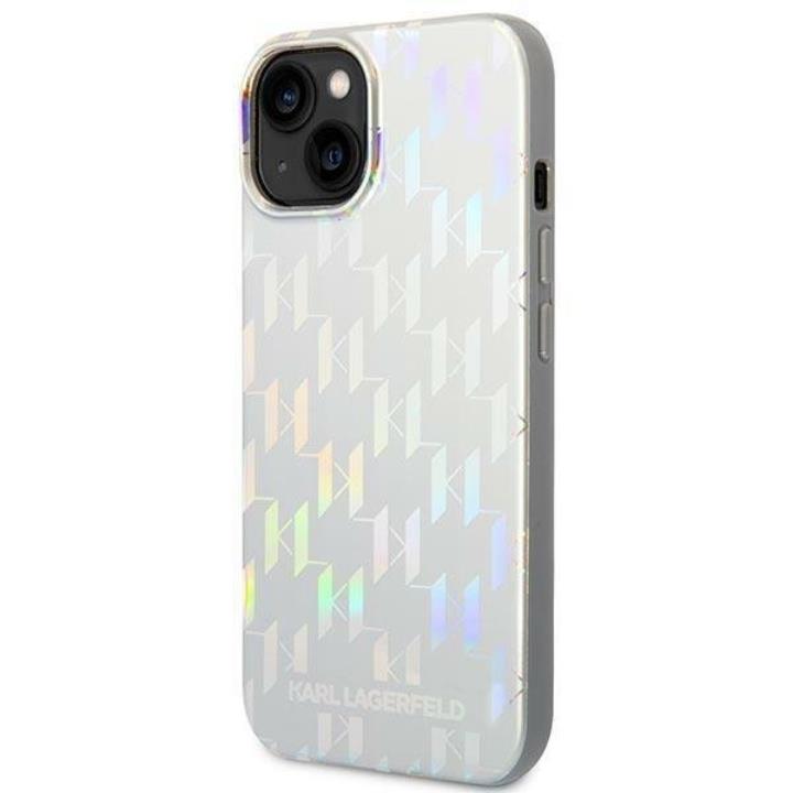 KARL LAGERFELD Karl Lagerfeld iPhone 14 Plus Skal Monogram Iridescent - Silver