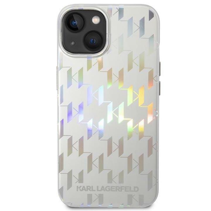 KARL LAGERFELD Karl Lagerfeld iPhone 14 Plus Skal Monogram Iridescent - Silver