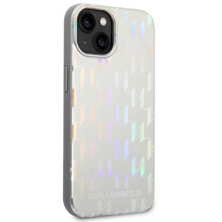 KARL LAGERFELD Karl Lagerfeld iPhone 14 Plus Skal Monogram Iridescent - Silver