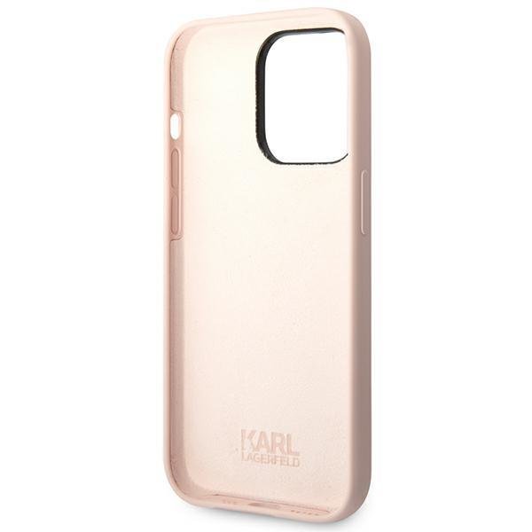 KARL LAGERFELD Karl Lagerfeld iPhone 14 Pro Skal Czarny Silicone Karl`s Head - Rosa