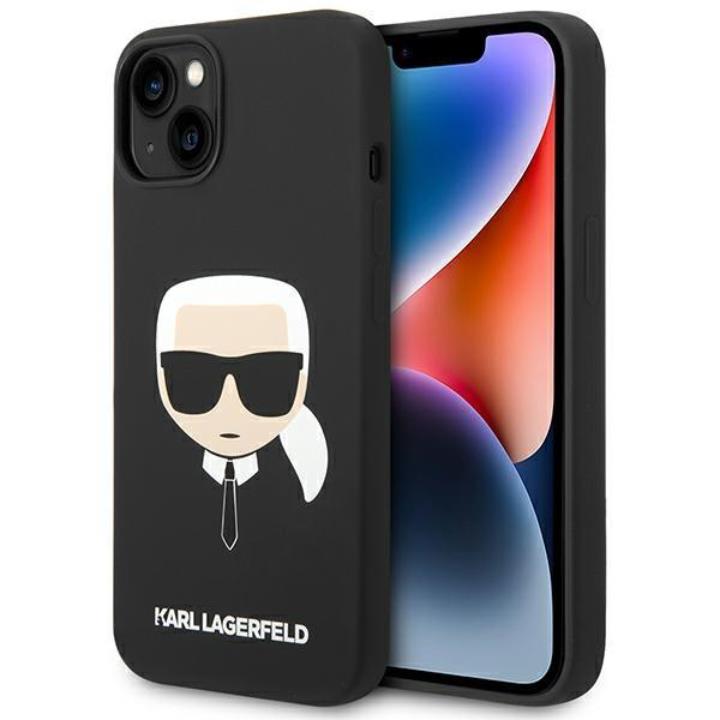 KARL LAGERFELD Karl Lagerfeld iPhone 14 Skal Czarny Silicone Karl`s Head - Svart