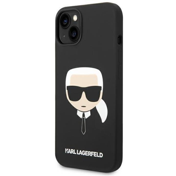 KARL LAGERFELD Karl Lagerfeld iPhone 14 Skal Czarny Silicone Karl`s Head - Svart