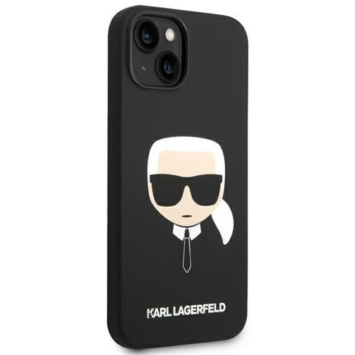 KARL LAGERFELD Karl Lagerfeld iPhone 14 Skal Czarny Silicone Karl`s Head - Svart