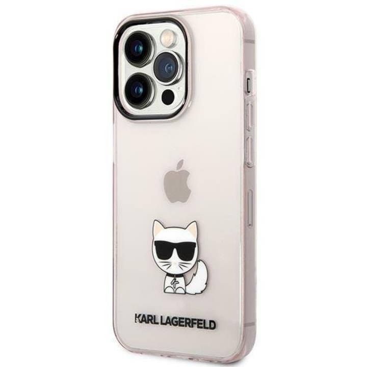 KARL LAGERFELD Karl Lagerfeld iPhone 14 Pro Skal Transparent Choupette Body - Rosa