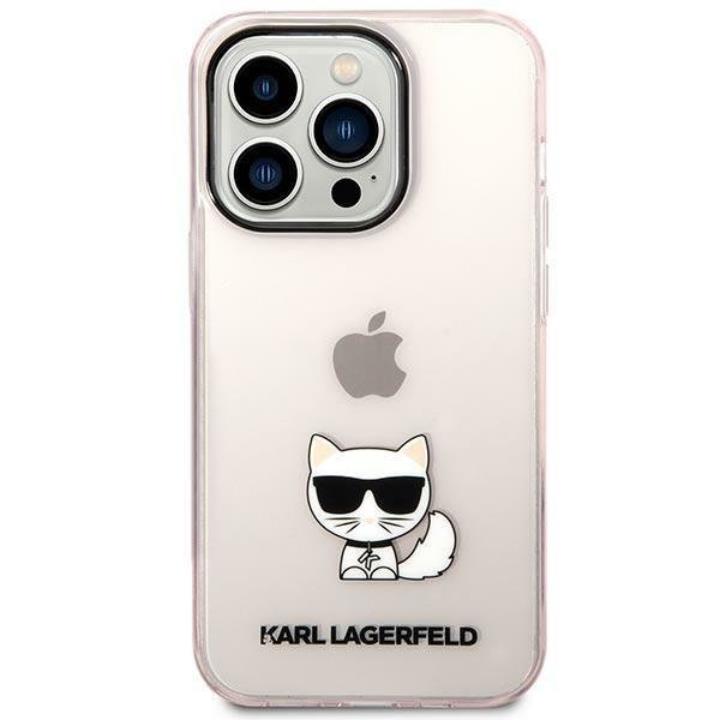 KARL LAGERFELD Karl Lagerfeld iPhone 14 Pro Skal Transparent Choupette Body - Rosa