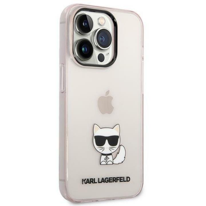 KARL LAGERFELD Karl Lagerfeld iPhone 14 Pro Skal Transparent Choupette Body - Rosa