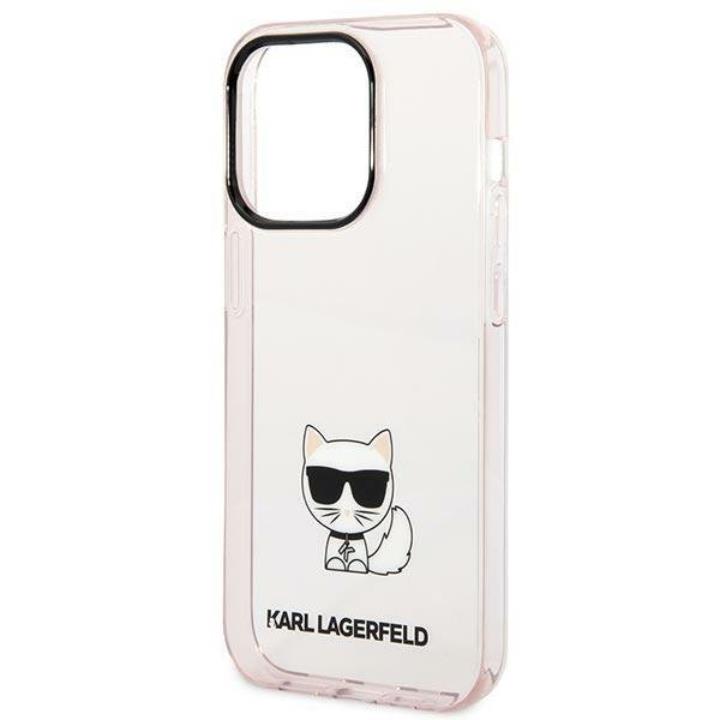KARL LAGERFELD Karl Lagerfeld iPhone 14 Pro Skal Transparent Choupette Body - Rosa
