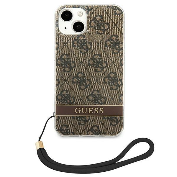 Guess GUESS iPhone 14 Plus Skal Print Strap - Brun
