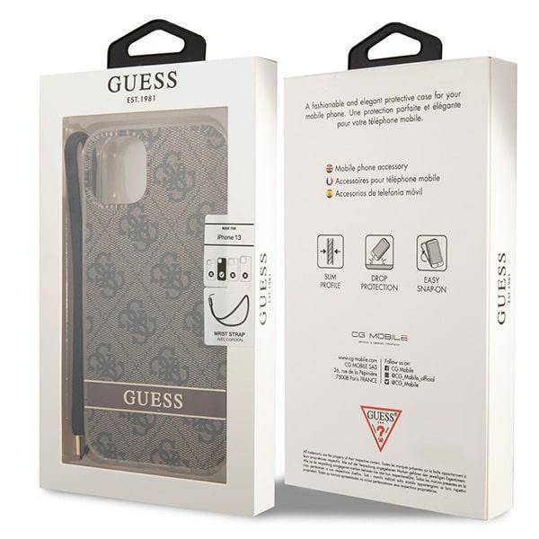 Guess GUESS iPhone 14 Plus Skal Print Strap - Brun