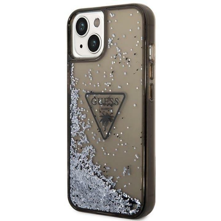 Guess GUESS iPhone 14 Skal Liquid Glitter Palm - Svart
