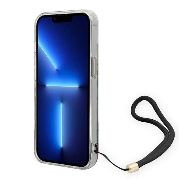 Guess GUESS iPhone 14 Plus Skal Flower Strap - Blå