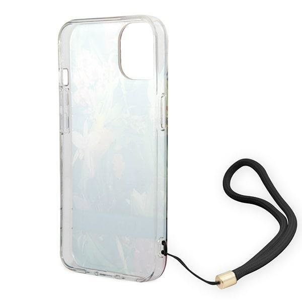 Guess GUESS iPhone 14 Plus Skal Flower Strap - Blå