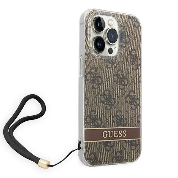 Guess GUESS iPhone 14 Pro Skal Print Strap - Brun