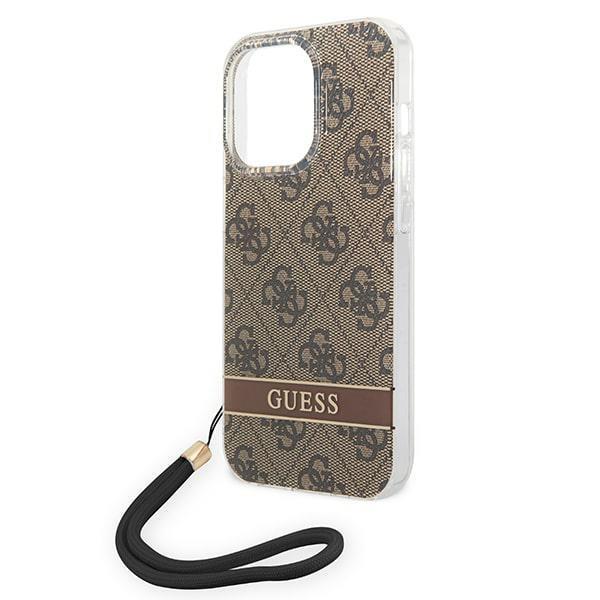 Guess GUESS iPhone 14 Pro Skal Print Strap - Brun