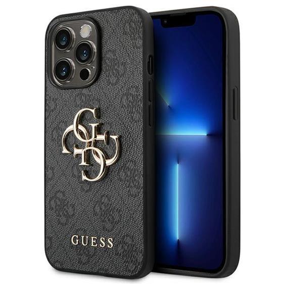 Guess GUESS iPhone 14 Pro Skal Big Metall Logo - Grå