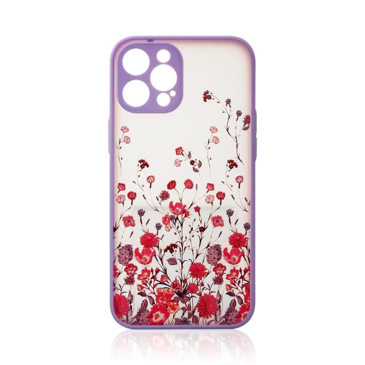 OEM iPhone 12 Pro Max Skal Flower Design - Lila