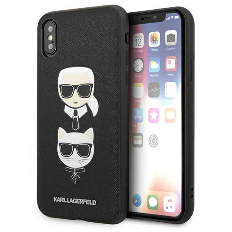 KARL LAGERFELD Karl Lagerfeld iPhone X/XS Skal Saffiano Ikonik Karl & Choupette Head