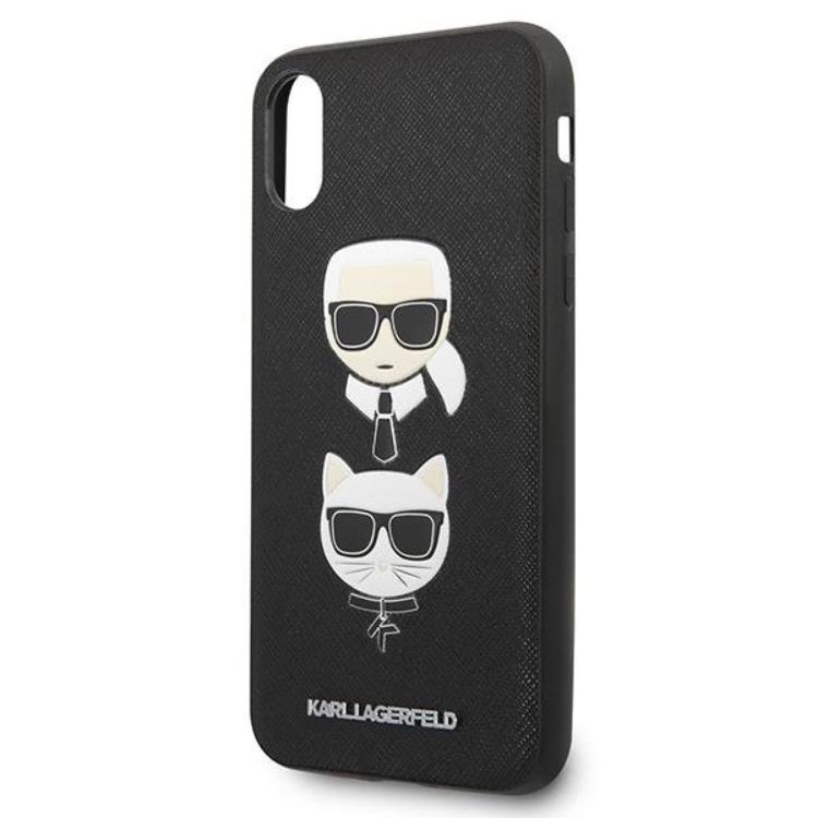KARL LAGERFELD Karl Lagerfeld iPhone X/XS Skal Saffiano Ikonik Karl & Choupette Head
