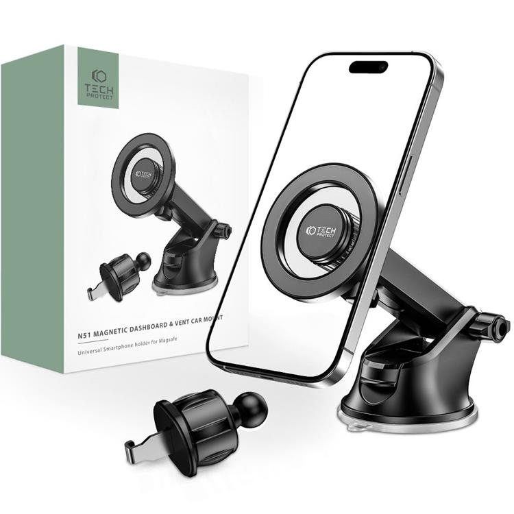 Tech-Protect Tech-Protect Magsafe Bilhållare N51 Dashboard And Vent Mount - Svart