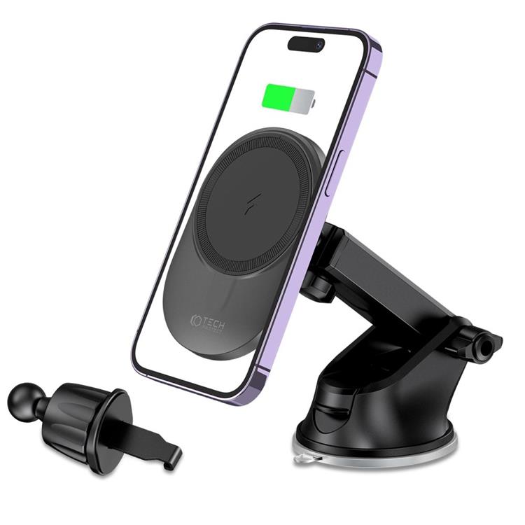 Tech-Protect Tech-Protect Magsafe Trådlös Bilhållare Dashboard And Vent Mount - Svart