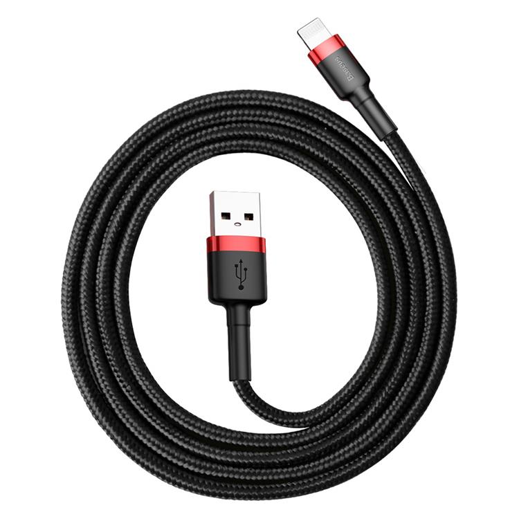 BASEUS Baseus Cafule USB-C till lightning kabel 1M - Svart/Röd