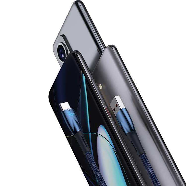 BASEUS Baseus USB-C till USB-A kabel 1M Glimmer Series - Blå