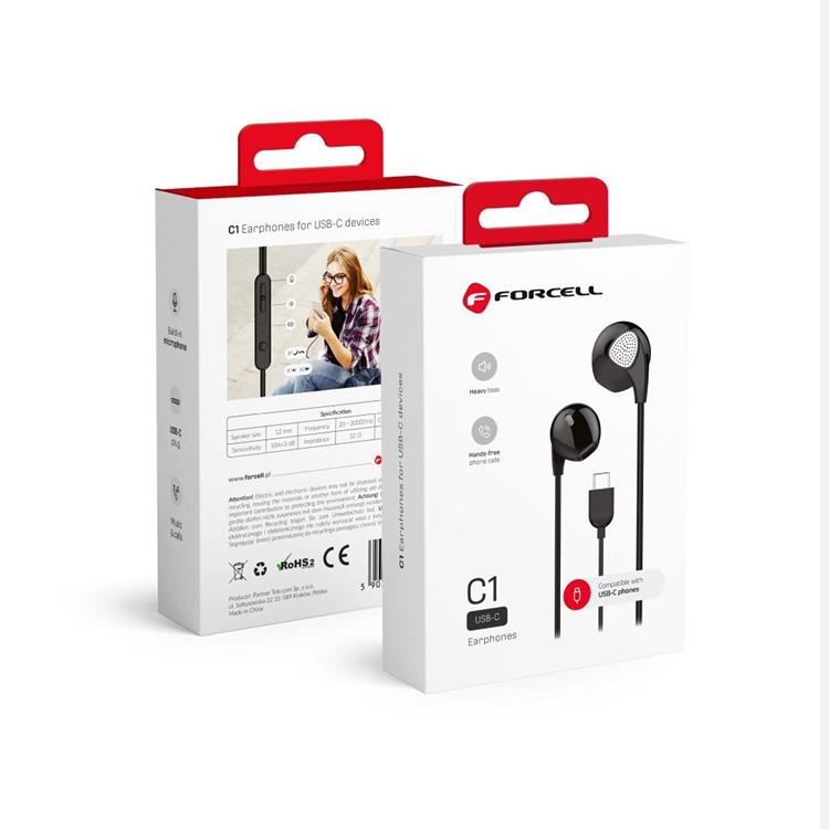 Forcell Forcell In-ear Hörlurar Premuim Sound - Svart