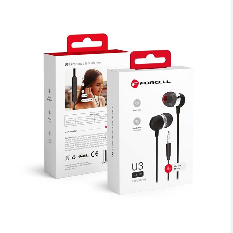 Forcell Forcell In-ear Hörlurar Highfi Premuim Sound - Svart