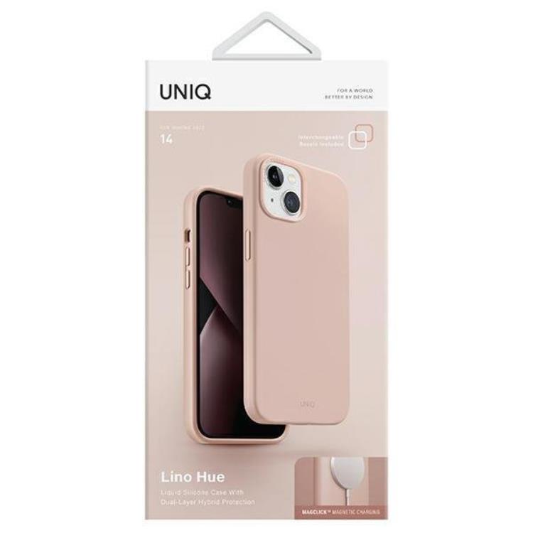 UNIQ Uniq iPhone 14 Plus Mobiskal Magsafe Lino Hue - Rosa