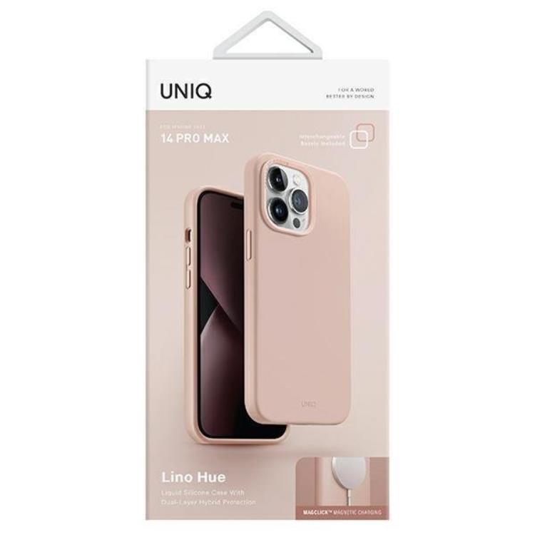 UNIQ Uniq iPhone 14 Pro Max Mobiskal Magsafe Lino Hue - Rosa