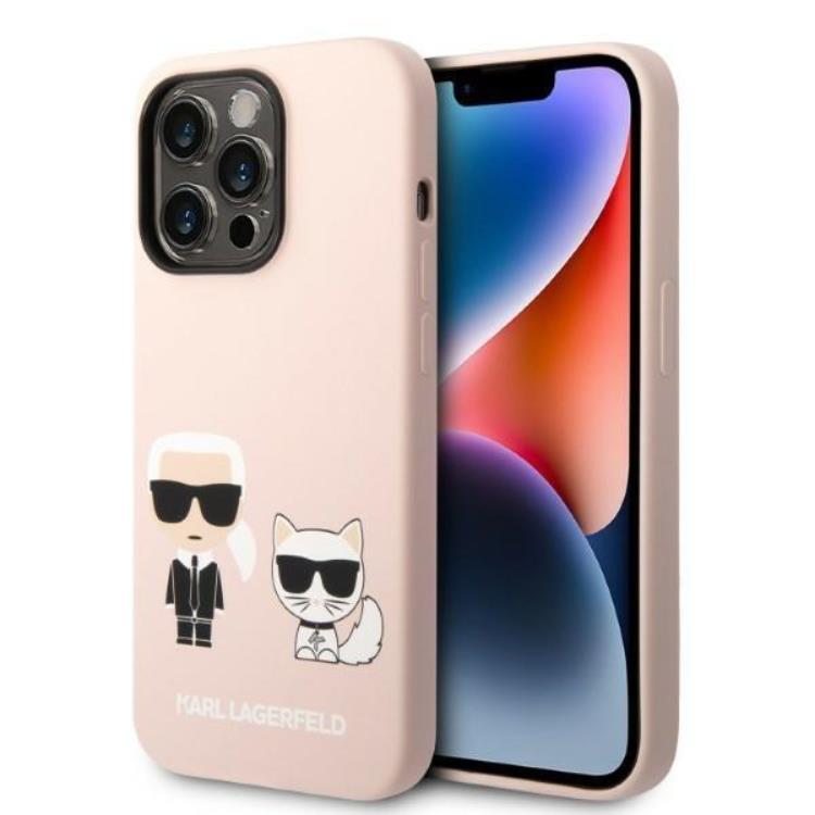 KARL LAGERFELD Karl Lagerfeld Mobilskal till iPhone 14 Pro Max Magsafe Silicone - Rosa