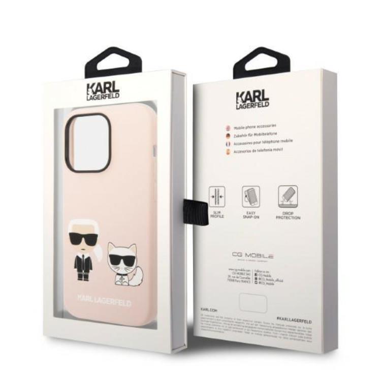 KARL LAGERFELD Karl Lagerfeld Mobilskal till iPhone 14 Pro Max Magsafe Silicone - Rosa