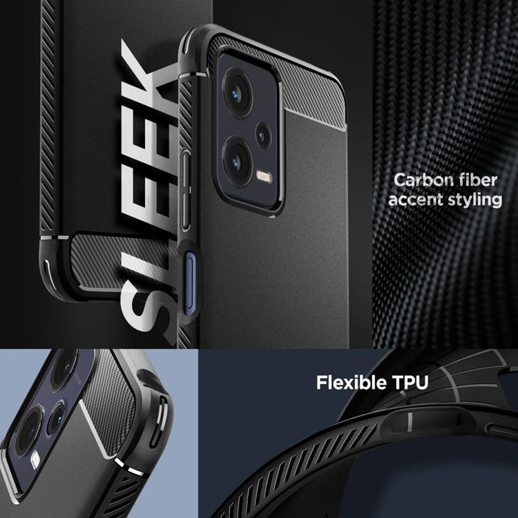 Tech-Protect Spigen Mobilskal till Xiaomi Redmi Note 12 Rugged Armor - Svart