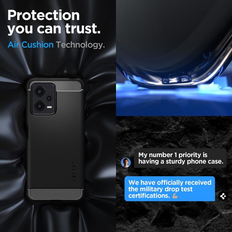 Tech-Protect Spigen Mobilskal till Xiaomi Redmi Note 12 Rugged Armor - Svart