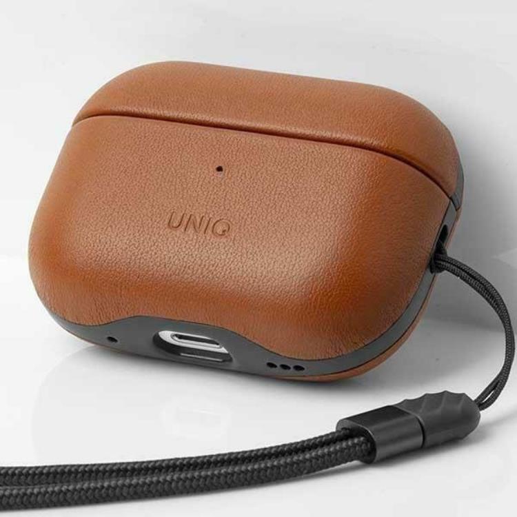 UNIQ Uniq Airpods Pro 2 Skal Äkta Läder Terra - Toffee Brun