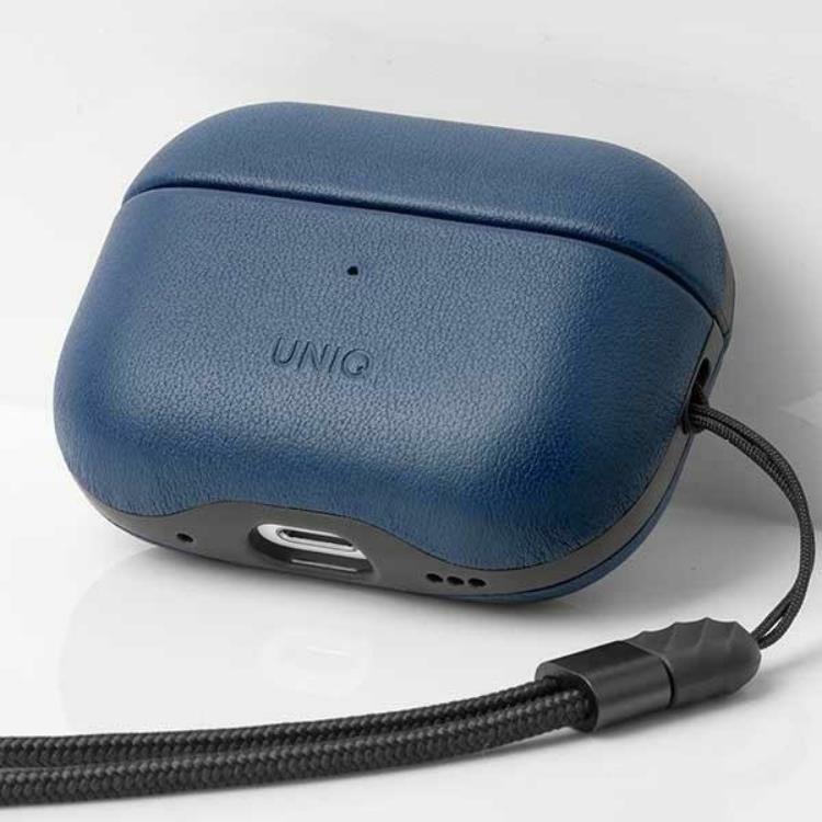 UNIQ Uniq Airpods Pro 2 Skal Äkta Läder Terra - Space Blå